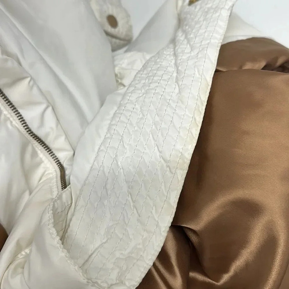 Red Valentino Puffer Jacket Trench Long Coat Full Zip Ivory Women's Size 44 US 6 - Picture 15 of 16